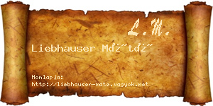 Liebhauser Máté névjegykártya